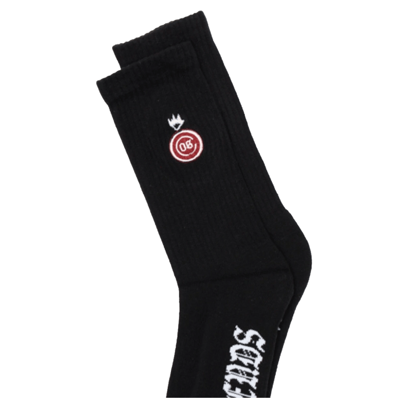 View of Afends Team Recycled Socks Two Pack in colour Black.