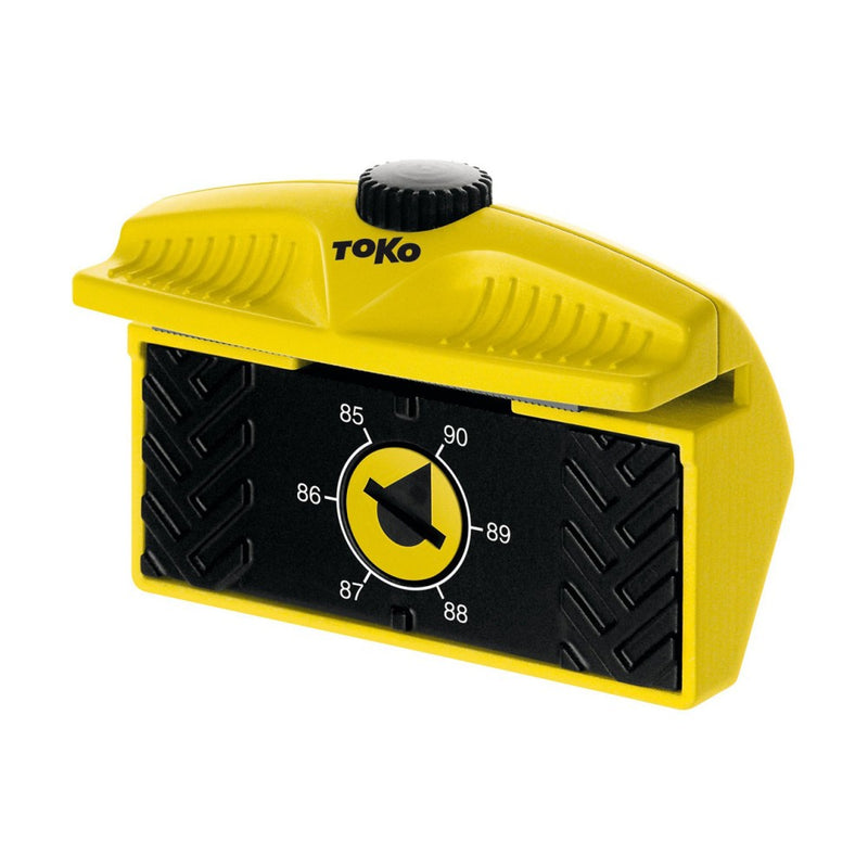 Toko Edge tuner tool in yellow hard plastic with black showing angle dial