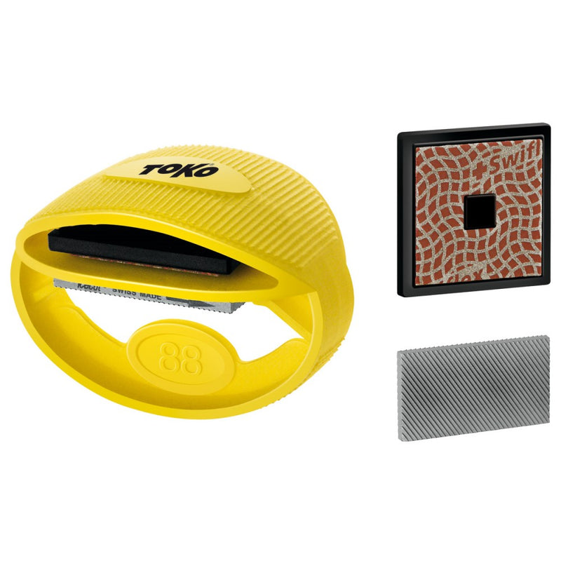 Toko Express Tuner Kit showing yellow plastic tuner tool, spare square diamond and tuner file