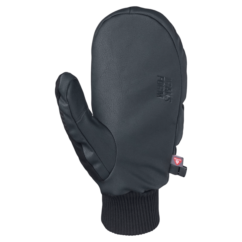 Palm view of the Transform KO Mitts in Black colourway, unisex model