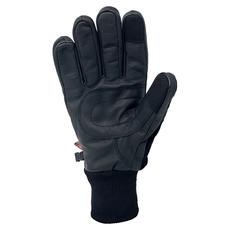 Palm view of the Transform Photo Incentive Gloves in Black colourway, unisex model