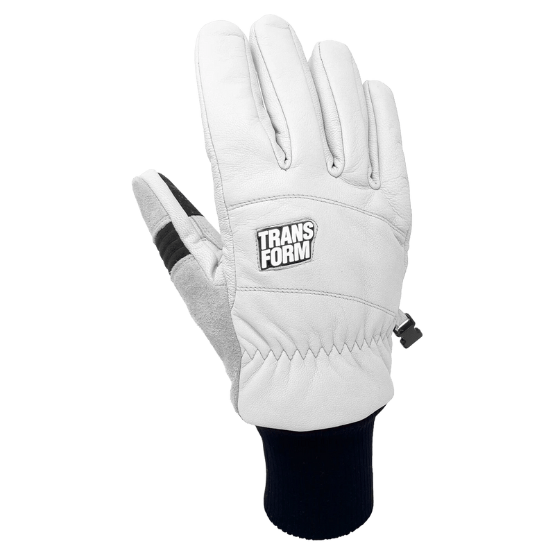 Main view of the Transform Photo Incentive Gloves in White colourway, unisex model
