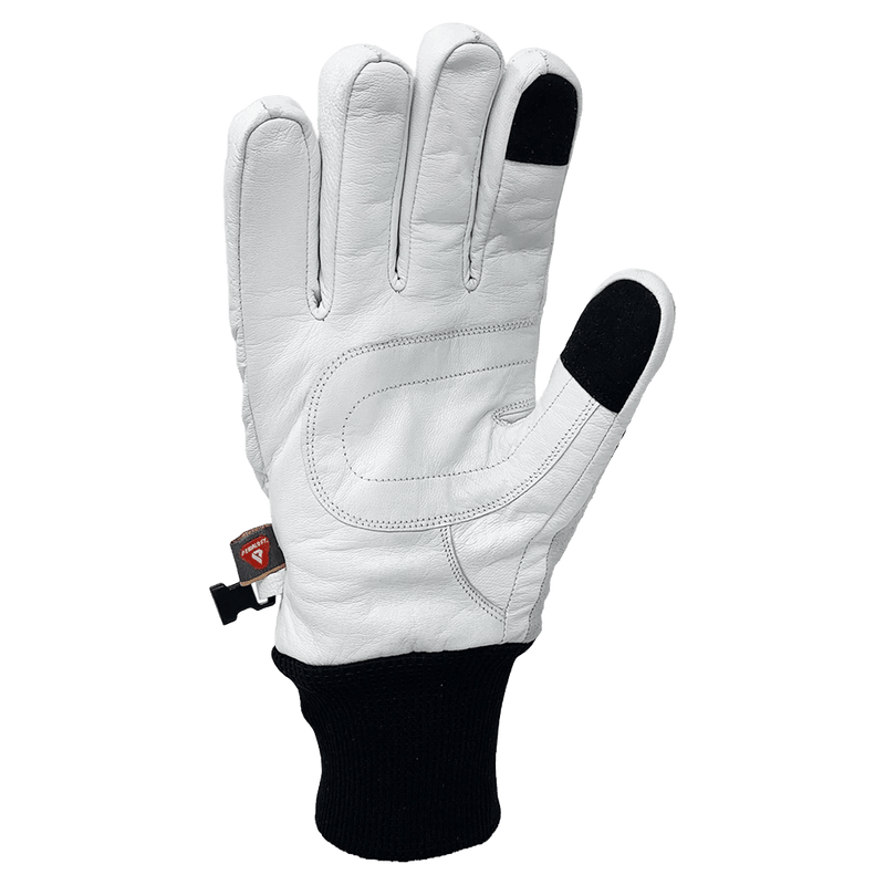 Palm view of the Transform Photo Incentive Gloves in White colourway, unisex model