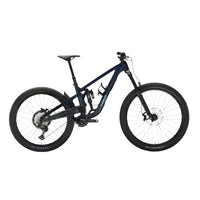 Blue Trek full suspension mountain bike.
