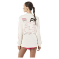Back view of P.E Nation Voltage LS Tee - Womens in colour Whisper White.