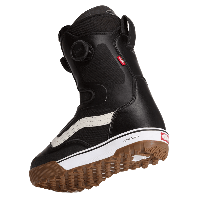 Alternative view of the Vans Aura Pro Snowboard Boots in Black and White colourway, men model