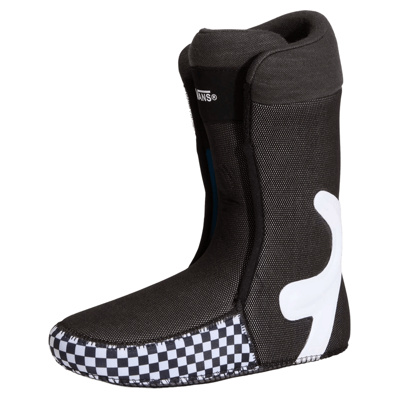 Liner view of the Vans Aura Pro Snowboard Boots in Black and White colourway, men model