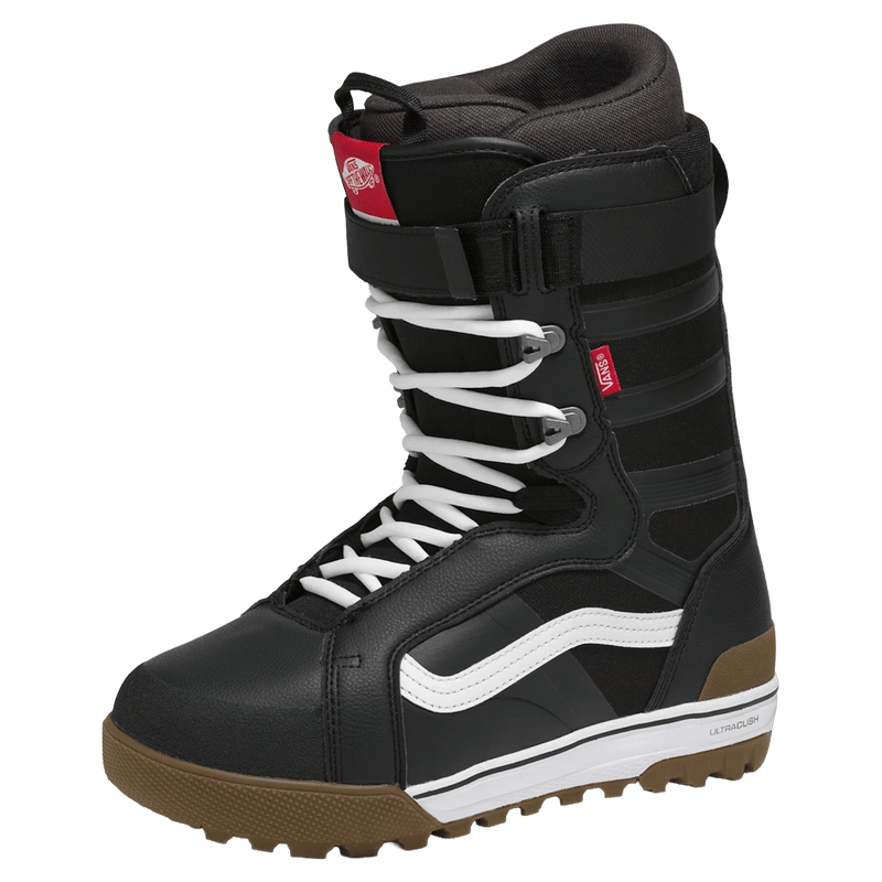Main view of the Vans Hi-Standar Pro Snowboard Boots in Black and White colourway, men model