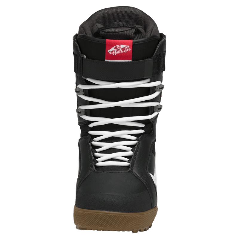 Front view of the Vans Hi-Standar Pro Snowboard Boots in Black and White colourway, men model