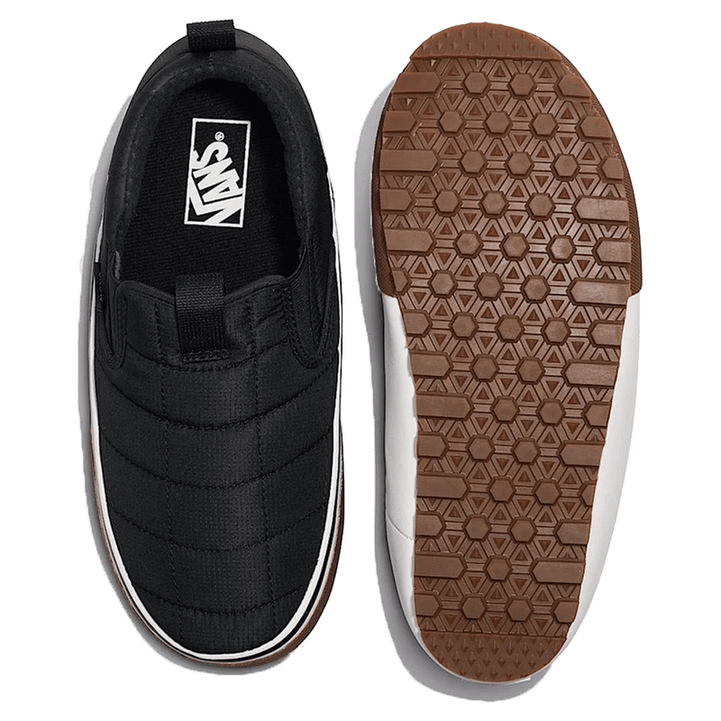 vans mte quilted snow lodge slipper top and sole view