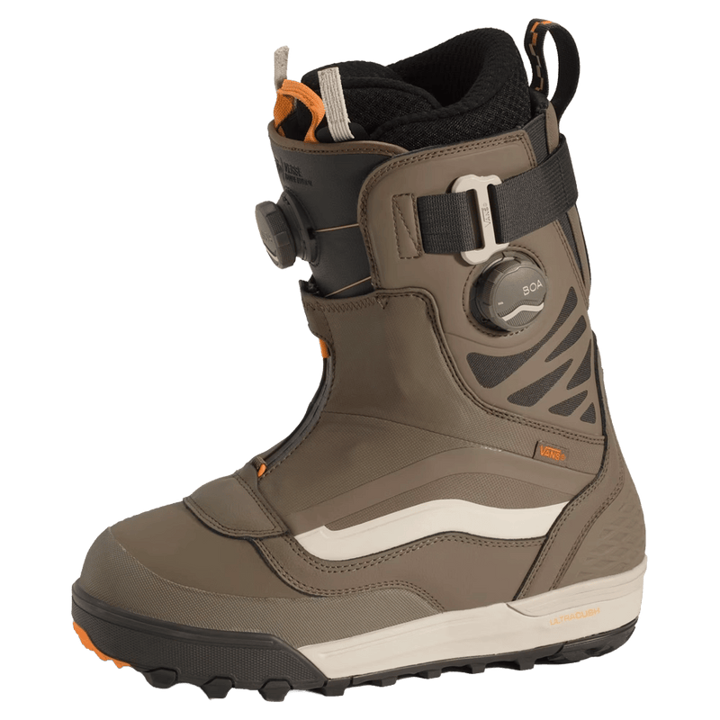 Main view of the Vans Verse Range Edition Snowboard Boots in Walnut colourway, unisex model