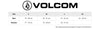 Size chart for Volcom handwear showing measurements for men and women. Includes hand circumference in centimetres, with corresponding sizes. Helps customers find the right glove or mitten fit