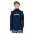 View of youth in Rusty Blizzard Quarter Zip Polar Fleece in colour Navy Blue