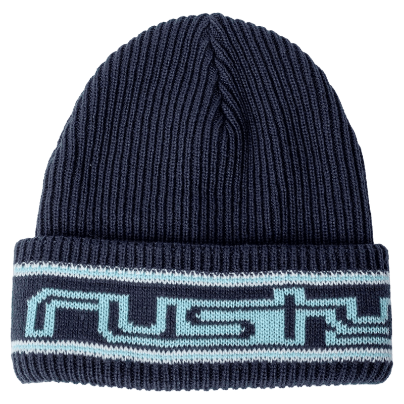 View of Rusty Tracks Beanie - Kids in colour Navy Blue