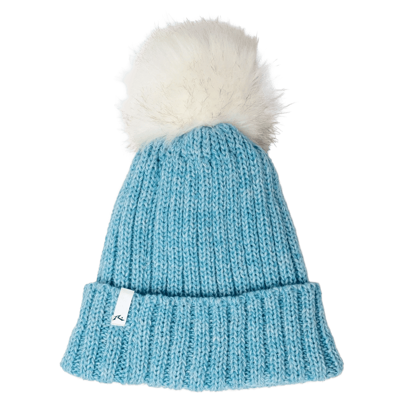 View of Rusty Homeslice Beanie in colour Retro Blue