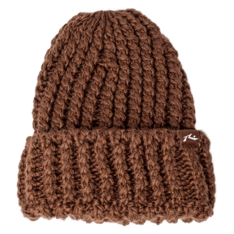 View of Rusty Aspen Chunky Beanie in Pinecone