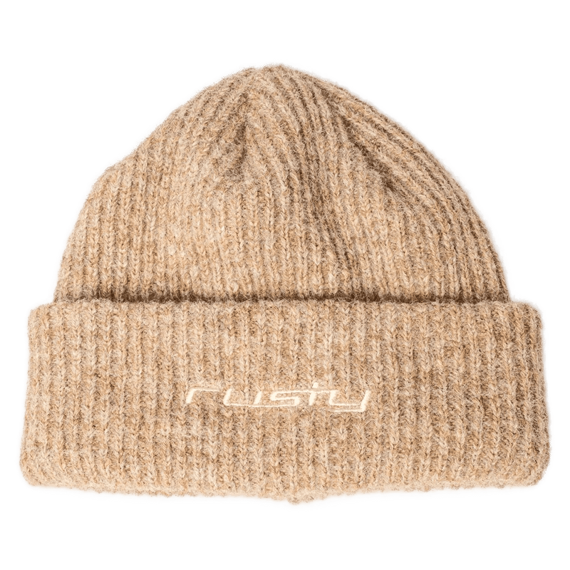 View of Rusty Feelin Fuzzy Beanie in Taupe