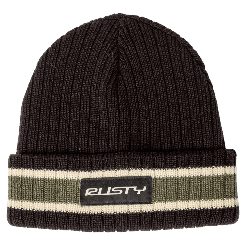 View of Rusty Bones Reversible Beanie in colour Black