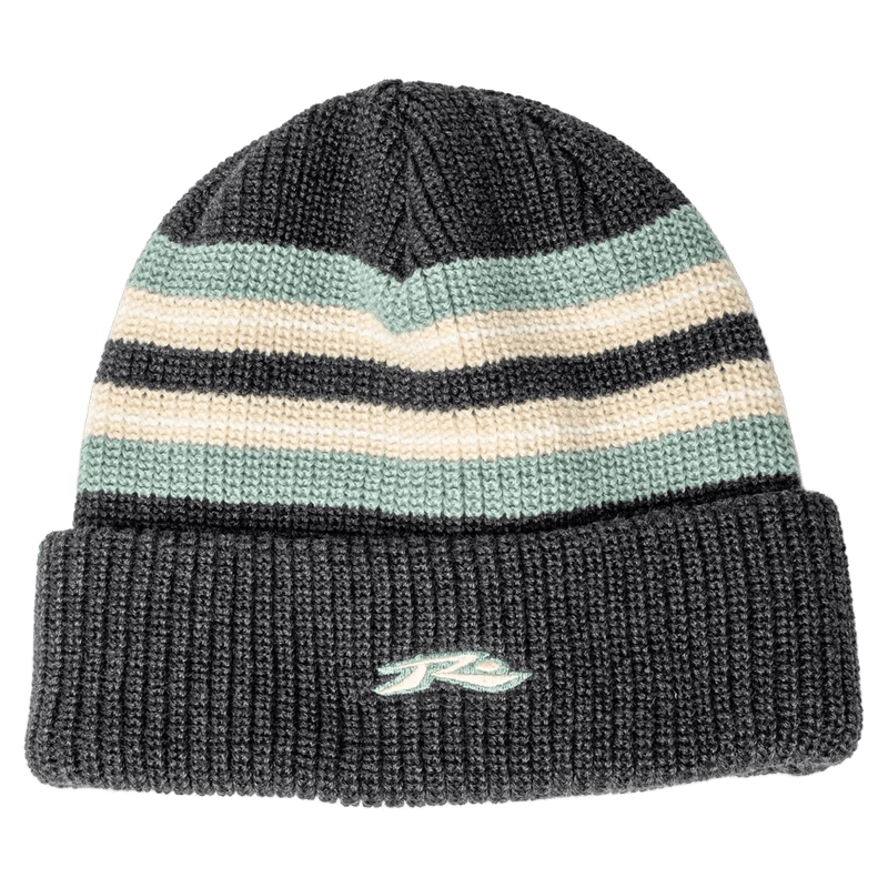 View of Rusty Big Red Beanie in Carbon