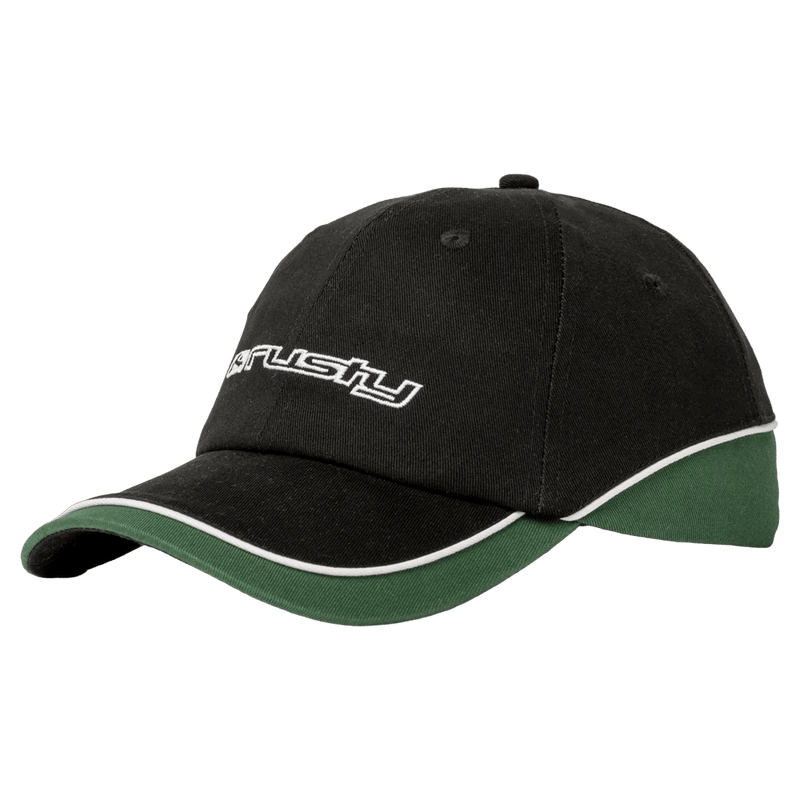 View of Rusty Double Dip Dad Cap in colour Black