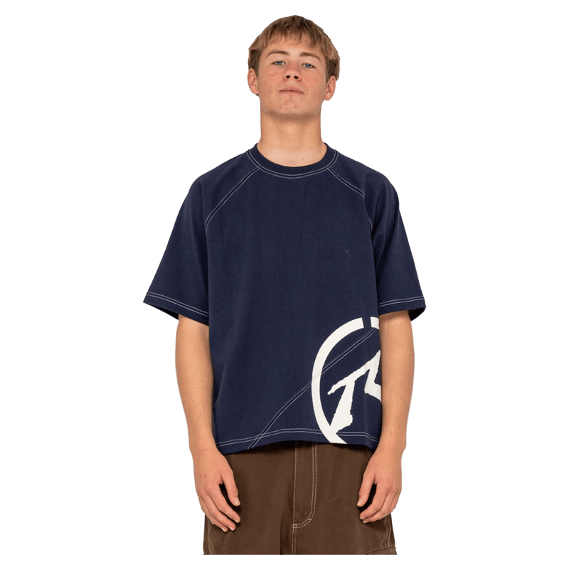 View of Rusty Pablo Short Sleeve Heavy Tee in colour Navy Blue