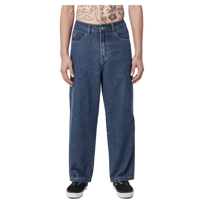 Front view of X Large Bull Denim 91 Pants in Blue