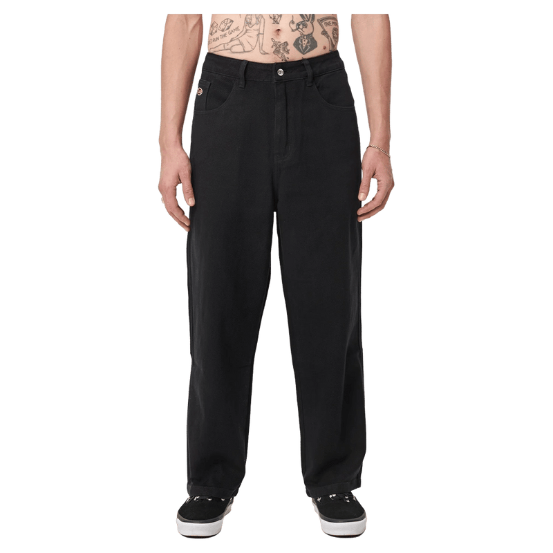 Front full view of X Large Bull Denim 91 Pants in Washed Black