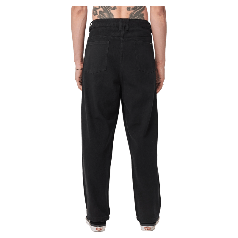 Back full view of X Large Bull Denim 91 Pants in Washed Black