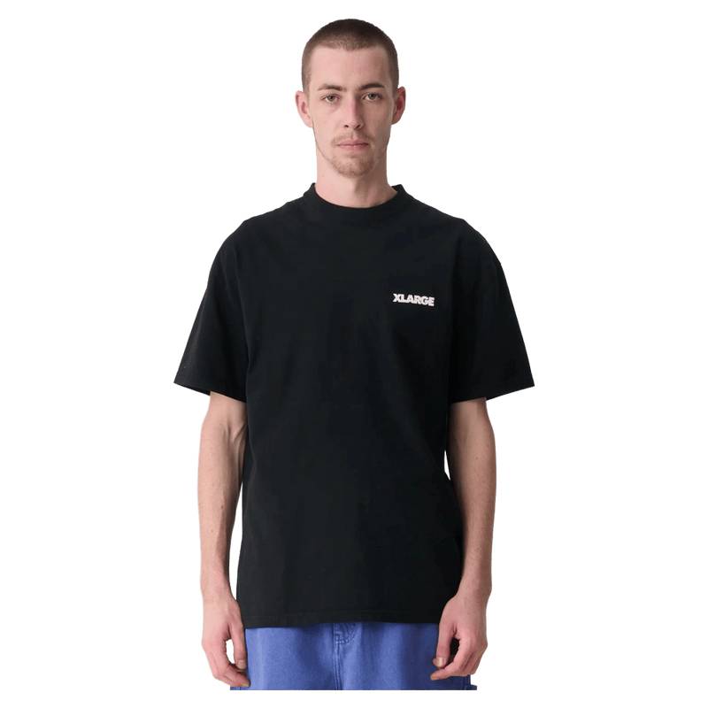 Front full view of the X Large 91 LCB Tee in colour Pigment Black