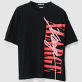 Front full view of X Large Vertical Gorilla Fit Tee in Black