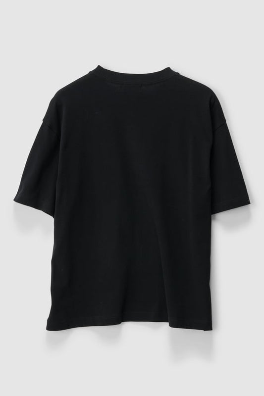 Back full view of X Large Vertical Gorilla Fit Tee in Black