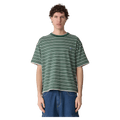Front full view of the Stripe Layer Gorilla Fit Tee in colour Eden