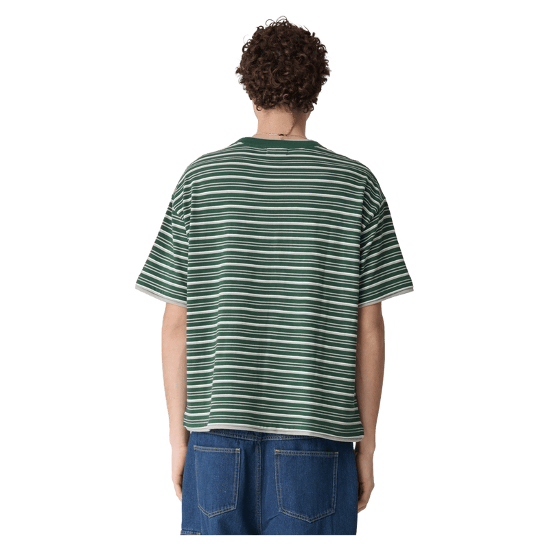 Back full view of the Stripe Layer Gorilla Fit Tee in colour Eden