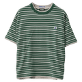 Front view of the Stripe Layer Gorilla Fit Tee in colour Eden