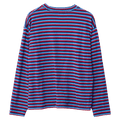 Back view of X Large Stripe Gorilla Fit LS Tee in colour Blue