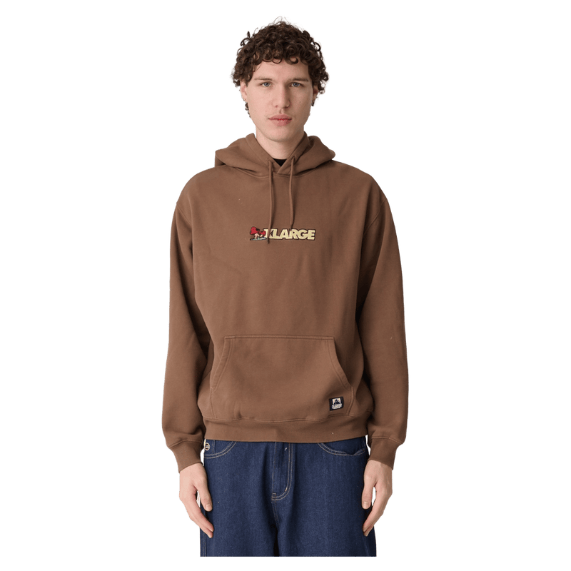 Front full view of X Large Mushroom Hoodie in Cacoa