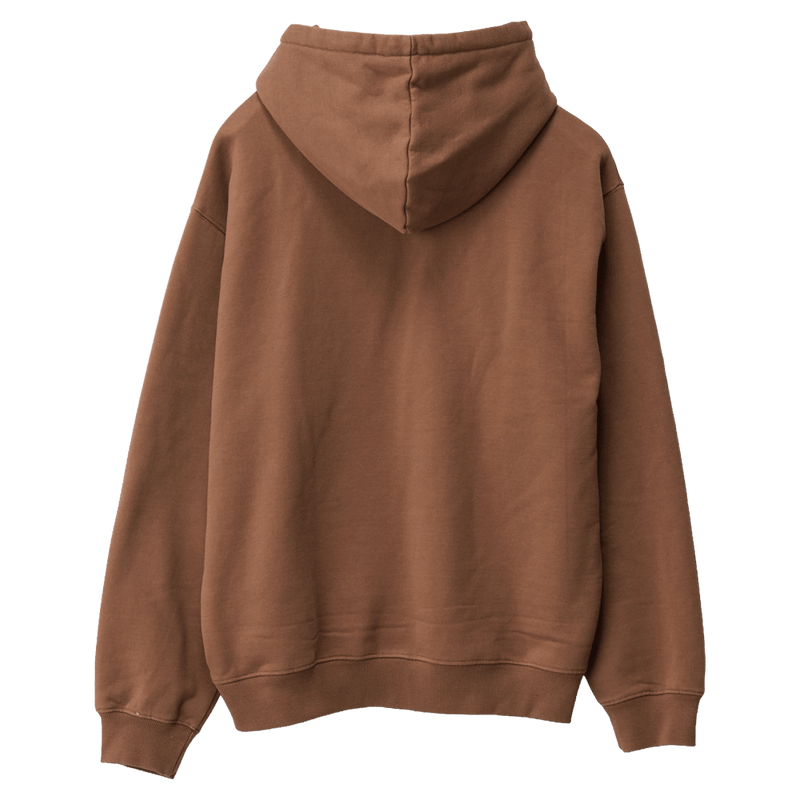 Back view of X Large Mushroom Hoodie in Cacoa