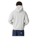 Back full view of X Large Mushroom Hoodie in Snow Marle