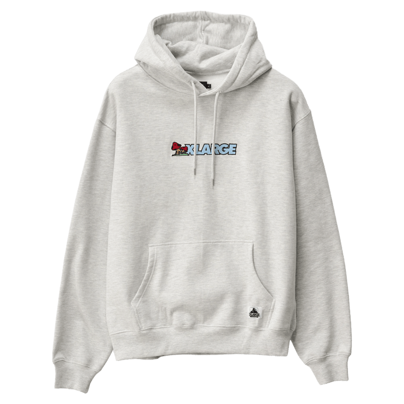 Front view of X Large Mushroom Hoodie in Snow Marle
