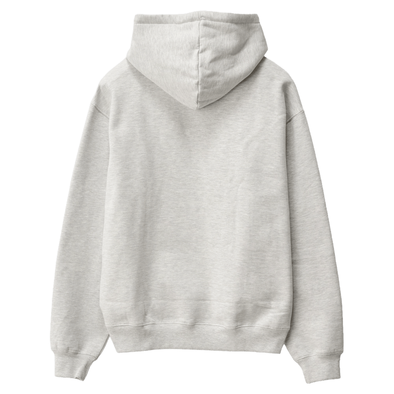 Back view of X Large Mushroom Hoodie in Snow Marle
