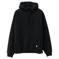 Front view of X Large Italic Star Hoodie in Black