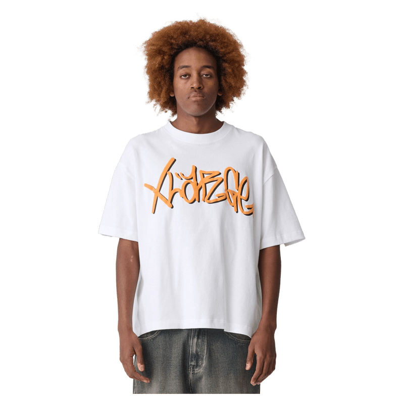 Front view of X Large Tagged Gorilla Fit Tee - in White