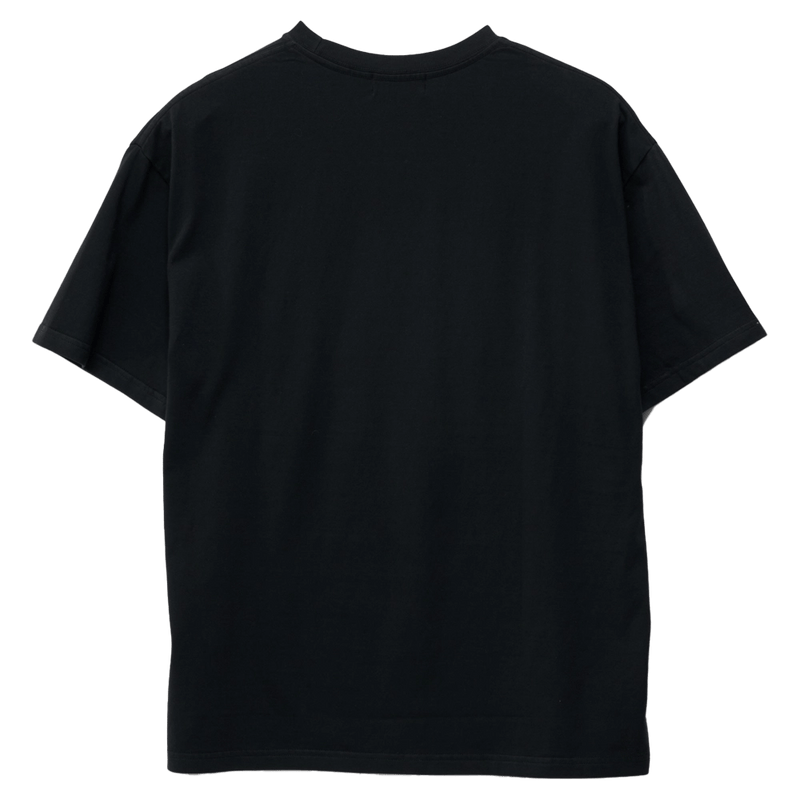Back full view of X Large Throw Up SS Tee in Black