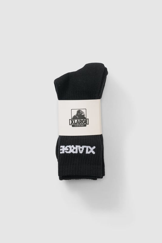 Front view of X Large 91 Sock 3Pack in colour Black