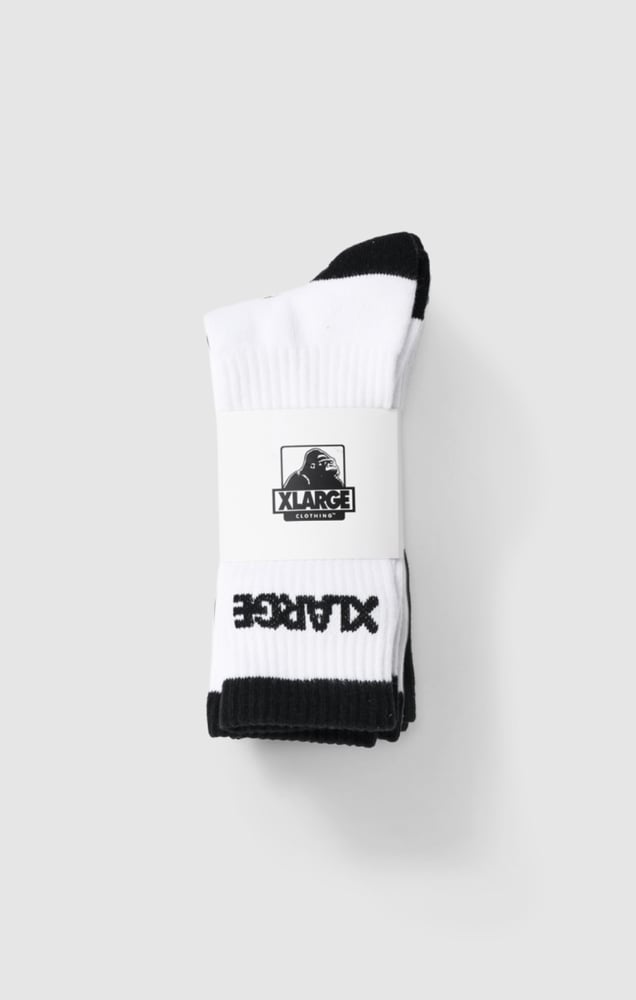Front view of X Large 91 Sock 3Pack in colour White