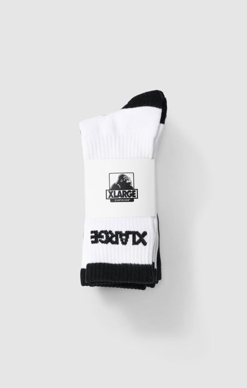 Front view of X Large 91 Sock 3Pack in colour White