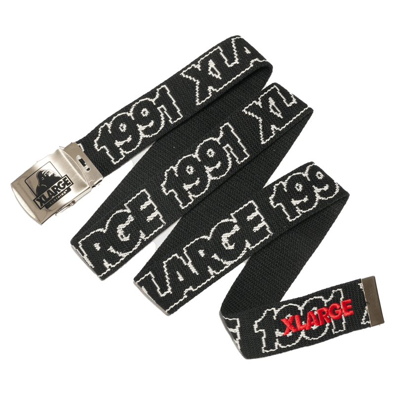 Full view of X Large 91 Jacquard Belt in Black White