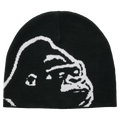 Front view of X Large Gorilla Skull Cap Beanie in Black