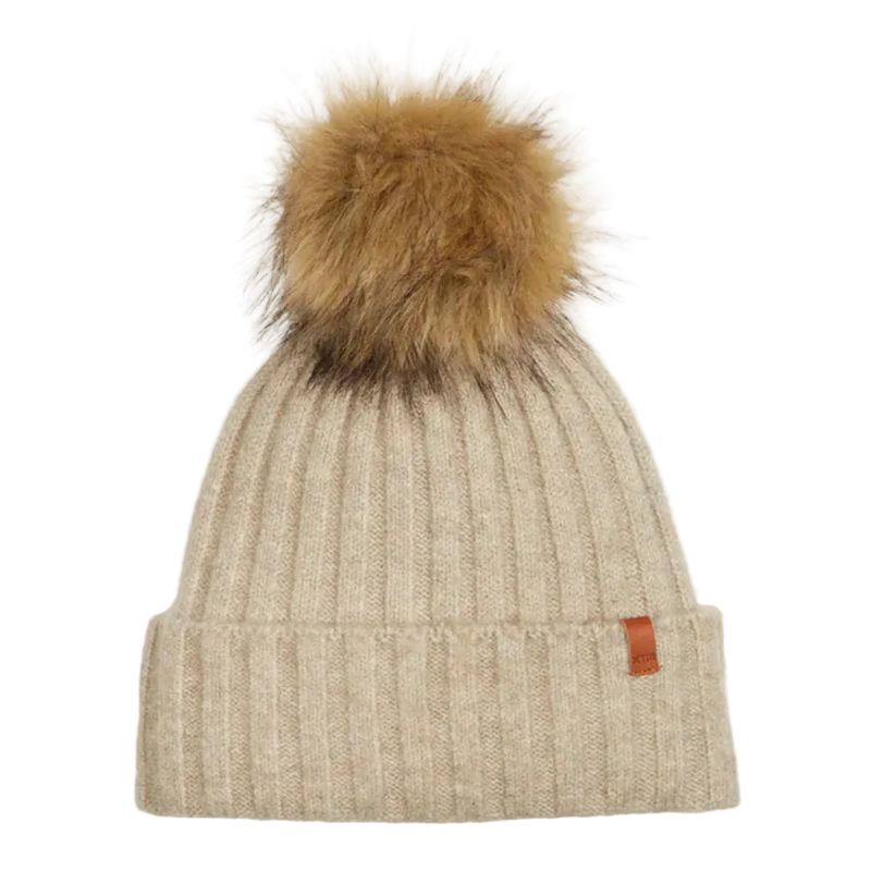 Main view of the XTM Beki Beanie in  Taupe colourway, women's model