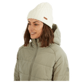 Model view of the XTM Brooke Beanie in Natural colourway, women's model